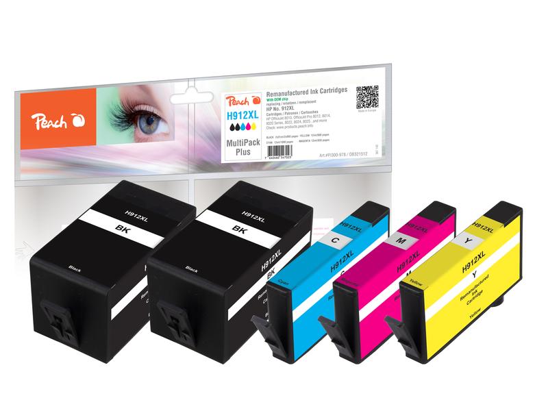 Peach | HP No. 912XL, Multi-Pack-Plus | 2x31, 3x12 ml,2x895,1000,980,935 S.