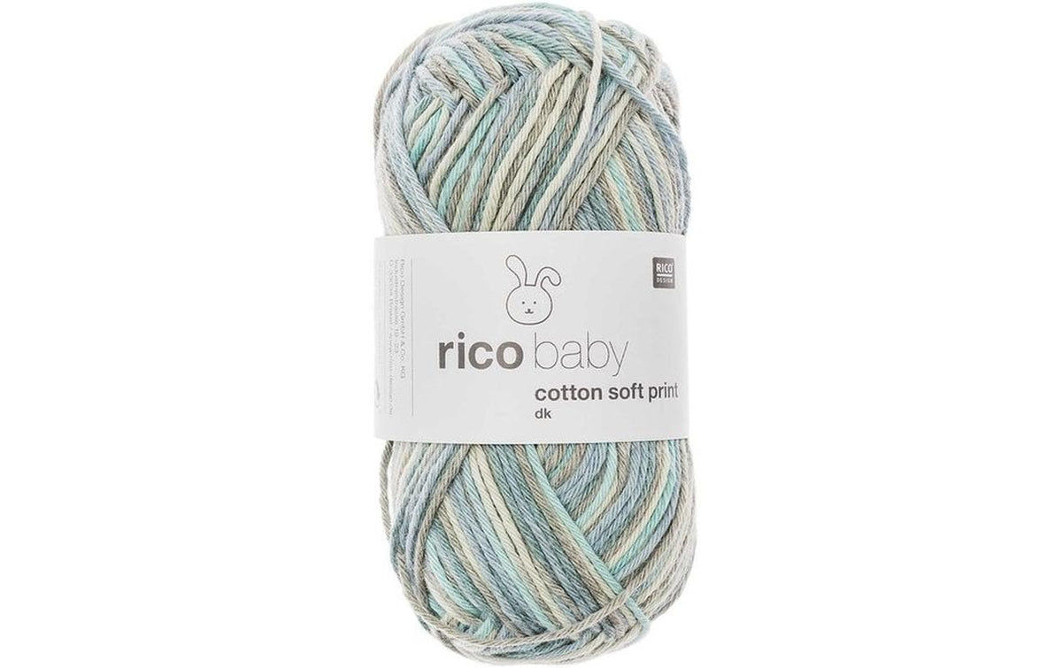 Rico Baby Cotton Soft Print DK, grau-türkis
