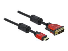 Delock | HDMI-A Buchse zu DVI 24+1 Stecker | 5m, rot