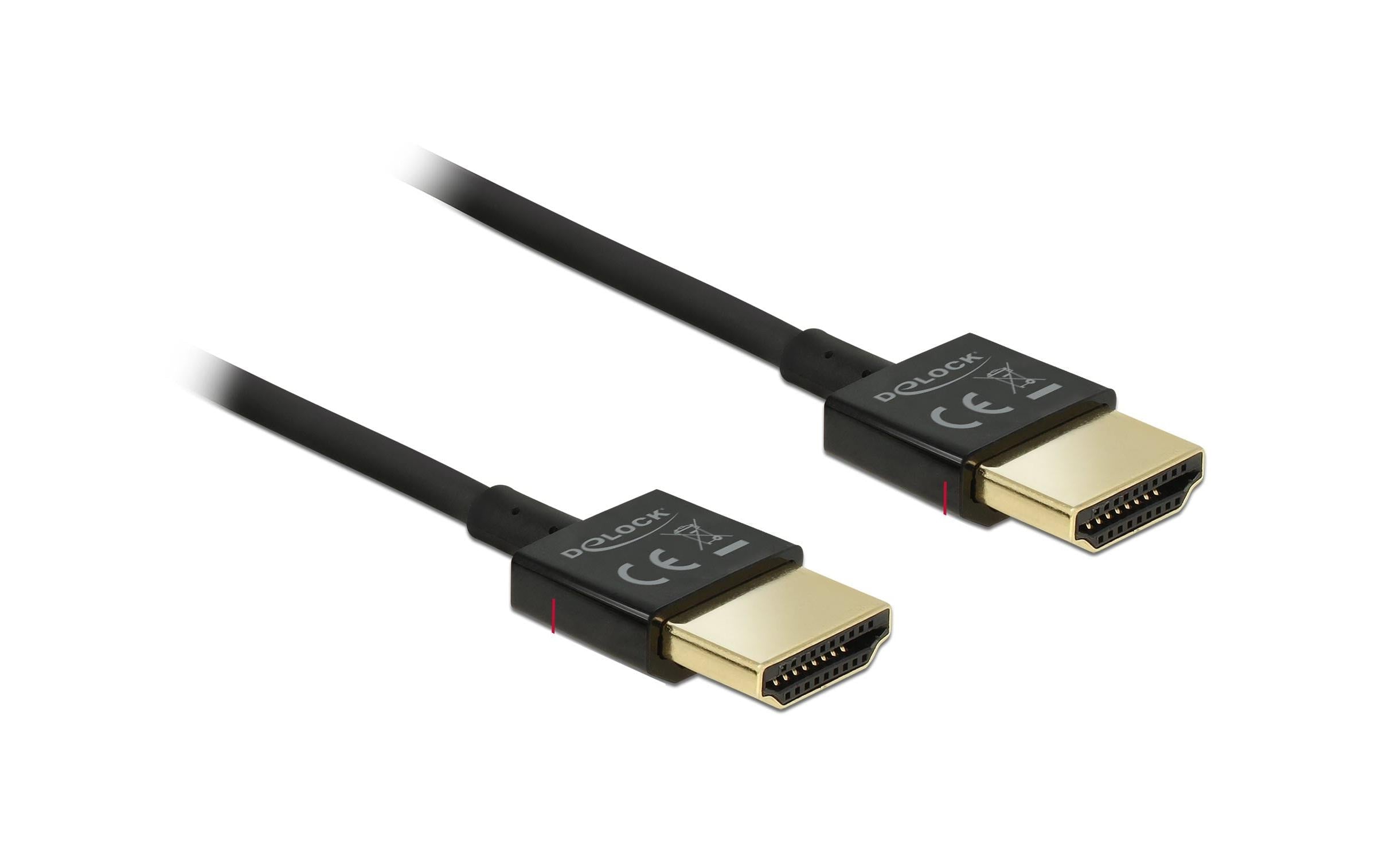 Delock, Kabel 4K 60Hz HDMI - HDMI, 2 m, Sch
