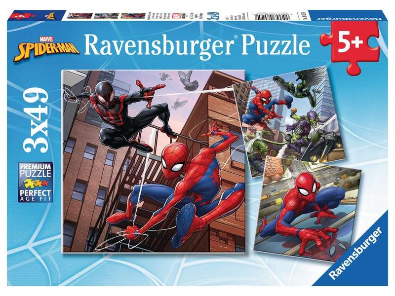 Ravensburger | Puzzle Spider-Man beschützt die Stadt | 3x49 Teile