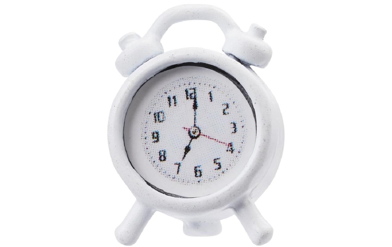 Hobbyfun Mini-Haus Wecker weiss