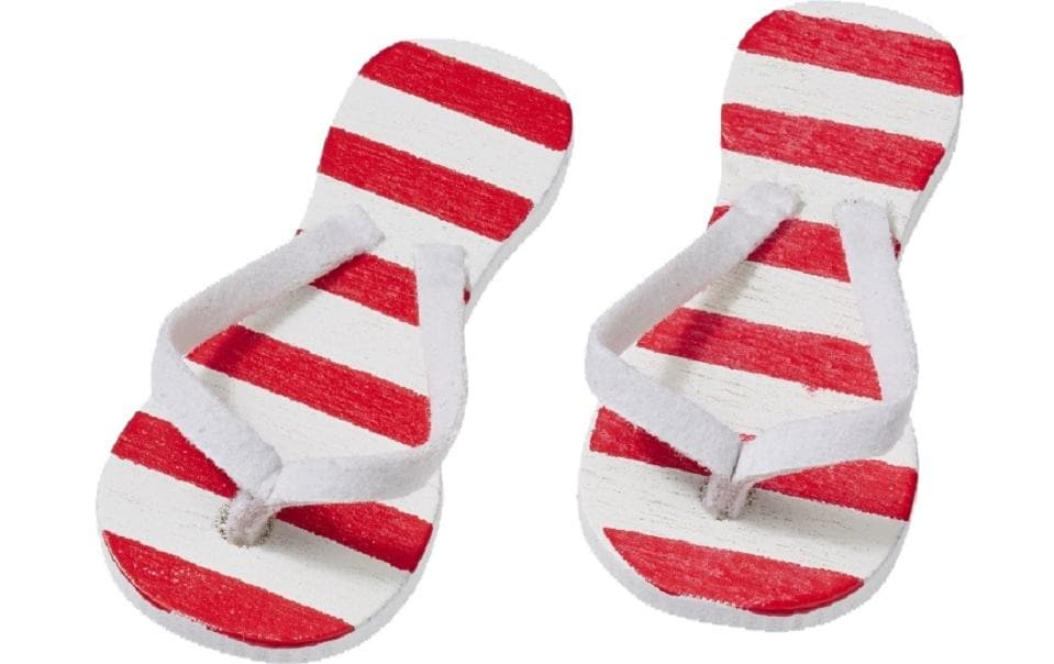 Hobbyfun Mini-Kleidung Flip-Flops rot gestr