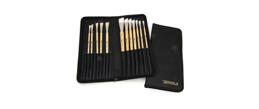 HOLA | Strichzieher Set in Pinselmappe | HOLA-Logo gold