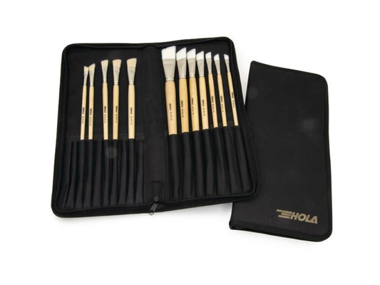 HOLA | Strichzieher Set in Pinselmappe | HOLA-Logo gold