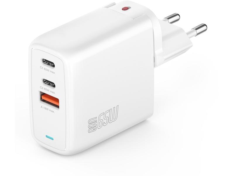 4smarts | Charger Flex 65W White | 2x USB-C + 1x USB-A