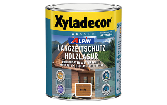 Xyladecor | Alpin Langzeitschutz Holzlasur | 1 L Birke
