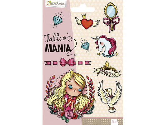 Avenue Mandarine | Tattoo Mania Prinzessin | 1 Bogen mit 10 Tattoos