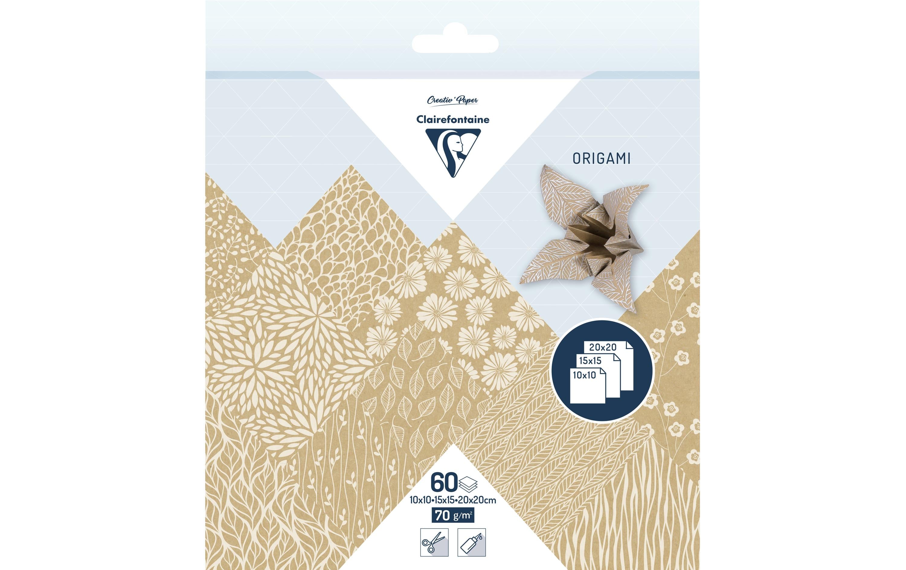 Clairefontaine Papier Origami Kraft floral