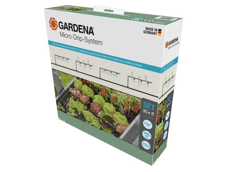 GARDENA | Micro-Drip-System | Tropfbewässerung Set Hochbeet/Beet