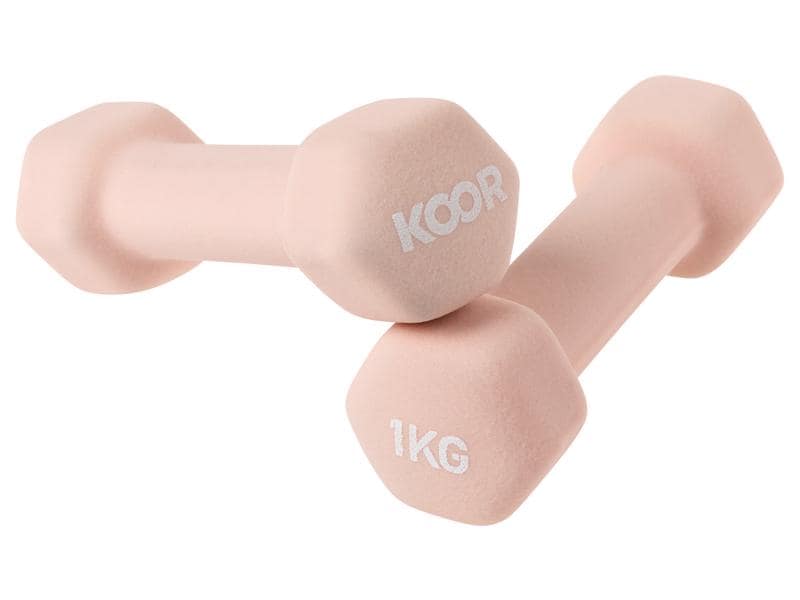 KOOR | Kurzhantel-Set 1 kg, Caramel | 1 kg, Neopren, camel