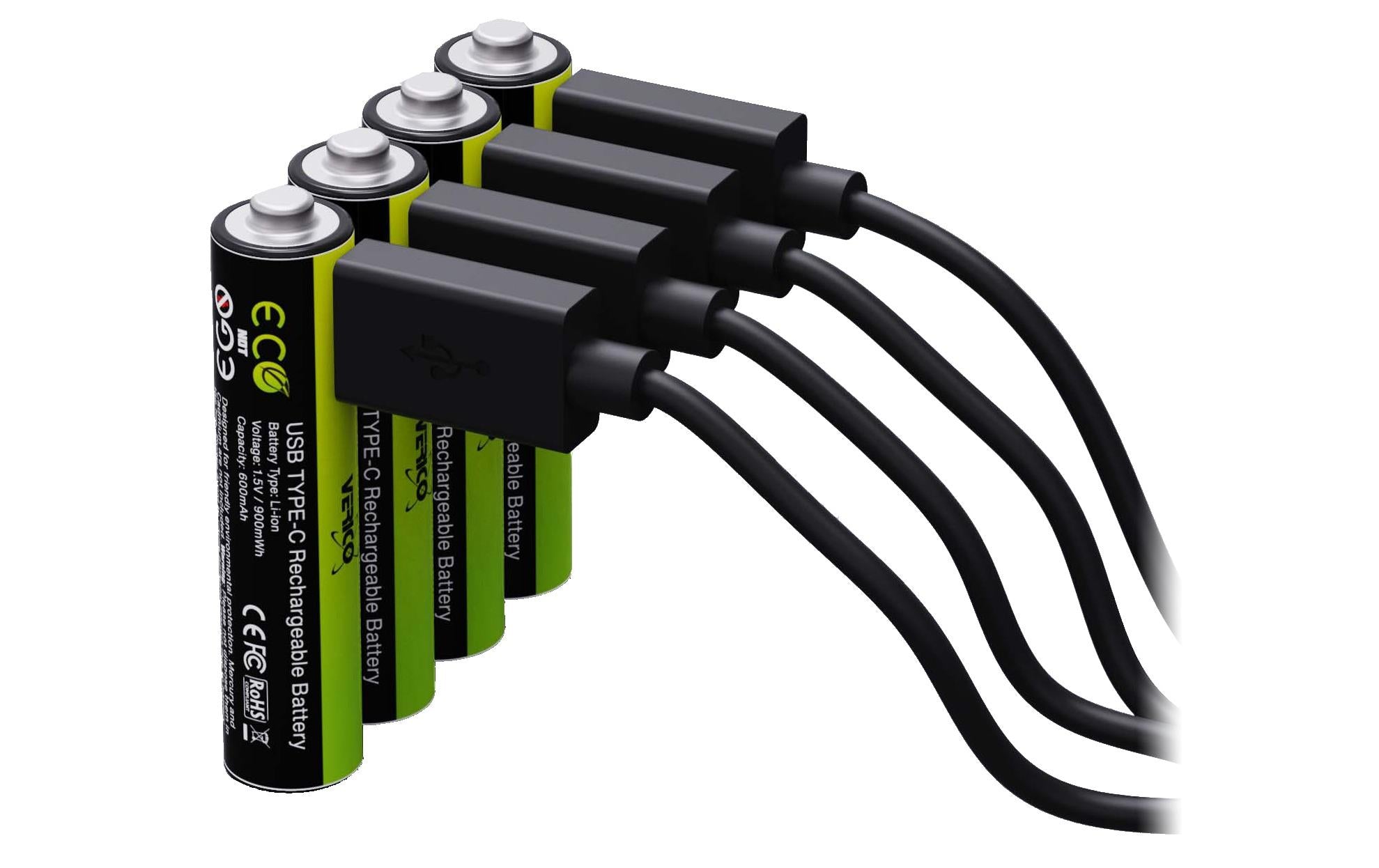 Verico, Akku Li-Ion AAA mit USB-C 600 mAh,