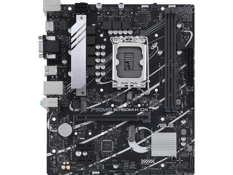 ASUS | PRIME B760M-K D4, mATX, LGA | LGA1700, 2x DDR4, PCI-E 4.0, HDMI, DP