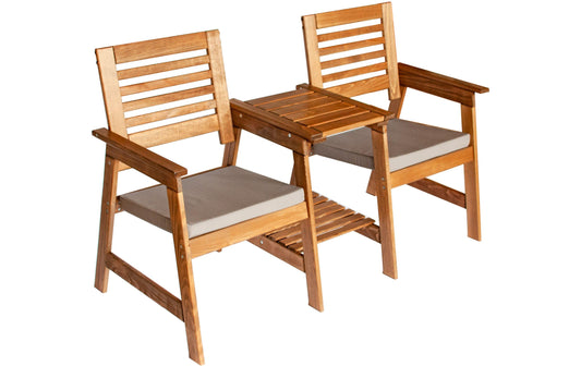 Innovesta | Balkonset Duoset | Braun, 2 Sitzplätze mit Ablagefläche