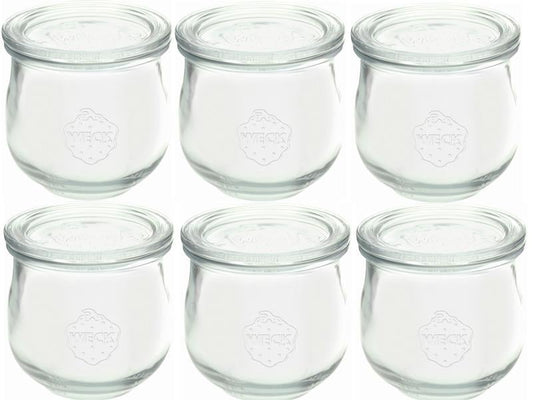 Weck | Einmachglas 370 ml, 6 Stück | mit Deckel