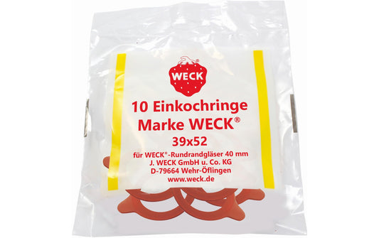 Weck, Gummidichtring Ø 4 cm 10 Stück, Rot