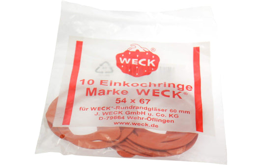 Weck, Gummidichtring Ø 6 cm 10 Stück, Rot