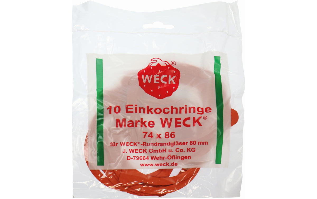 Weck, Gummidichtring Ø 8 cm 10 Stück, Rot