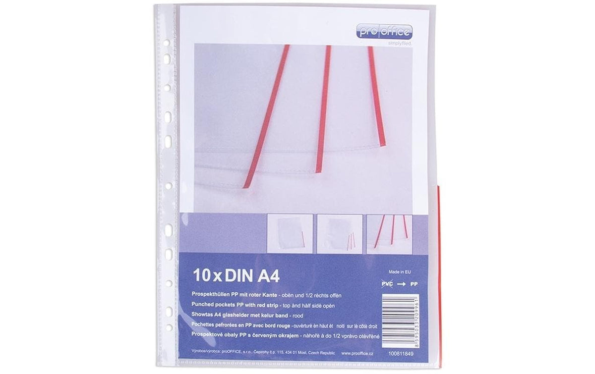 ProOffice, Zeigetasche A4, Rot/Transparent,