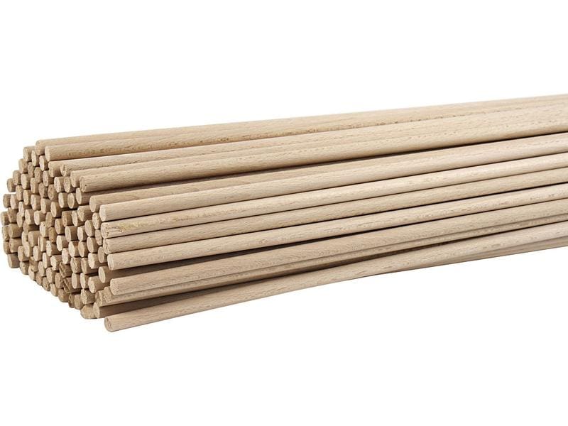 Creativ Company | Holzstäbe 60 cm | 10 Stück, Durchmesser: 8 mm