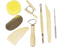 Creativ Company | Modellier-Set 8-teilig | Schwamm, Spachtel, Tonschneider, etc.
