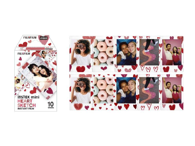 Fujifilm | Instax Mini 10 Blatt Heart Sketch | zu Instax Mini 90 Neo classic / Mini 8