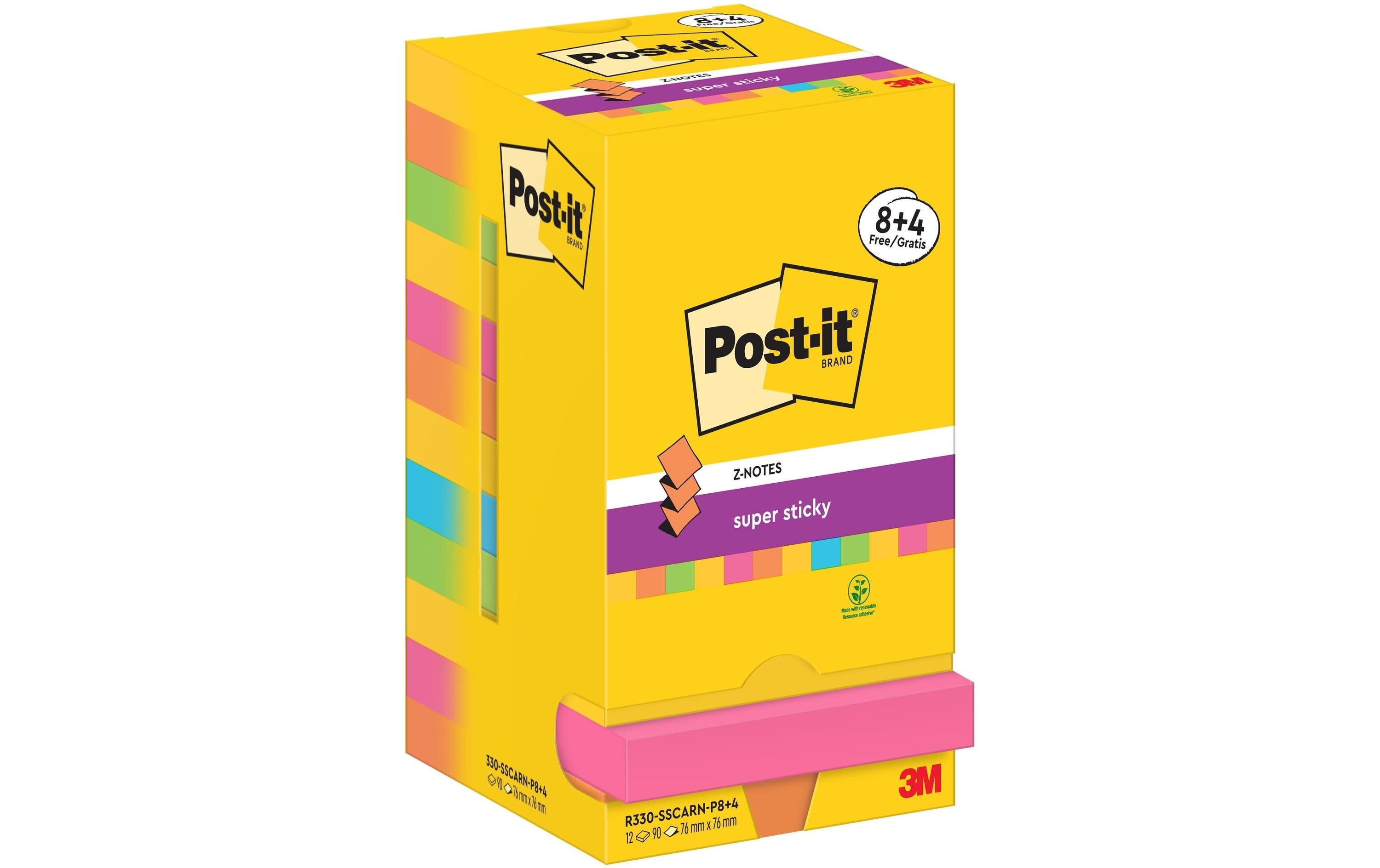 3M Post-it Super Sticky Z-Notes, Carnival