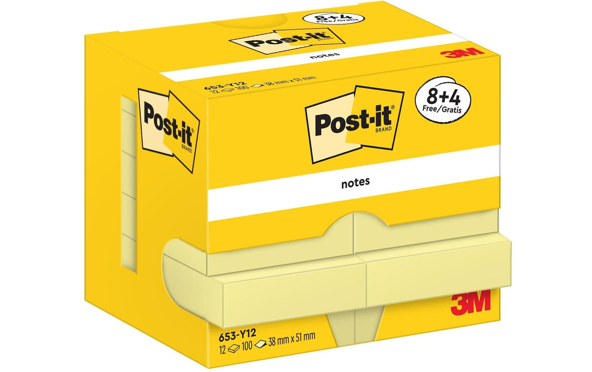 3M Post-it Haftnotizen, gelb, 4 gratis