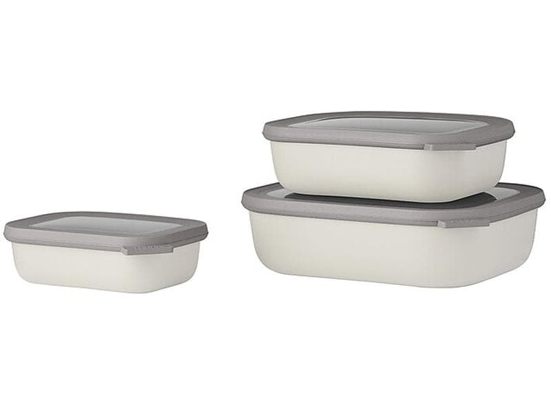 MEPAL | Multischüssel-Set Cirqula rechteckig | Set 3-teilig, Farbe nordic white