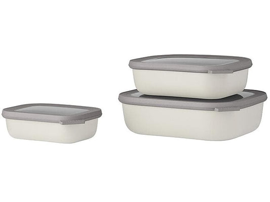 MEPAL | Multischüssel-Set Cirqula rechteckig | Set 3-teilig, Farbe nordic white