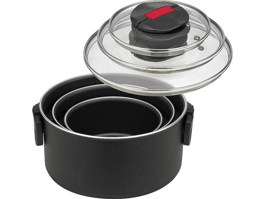 Ballarini | Kochtopfset Bkeravis Click & Cook 6-tlg. | Ducrchmesser: 16 cm, 20 cm und 24 cm