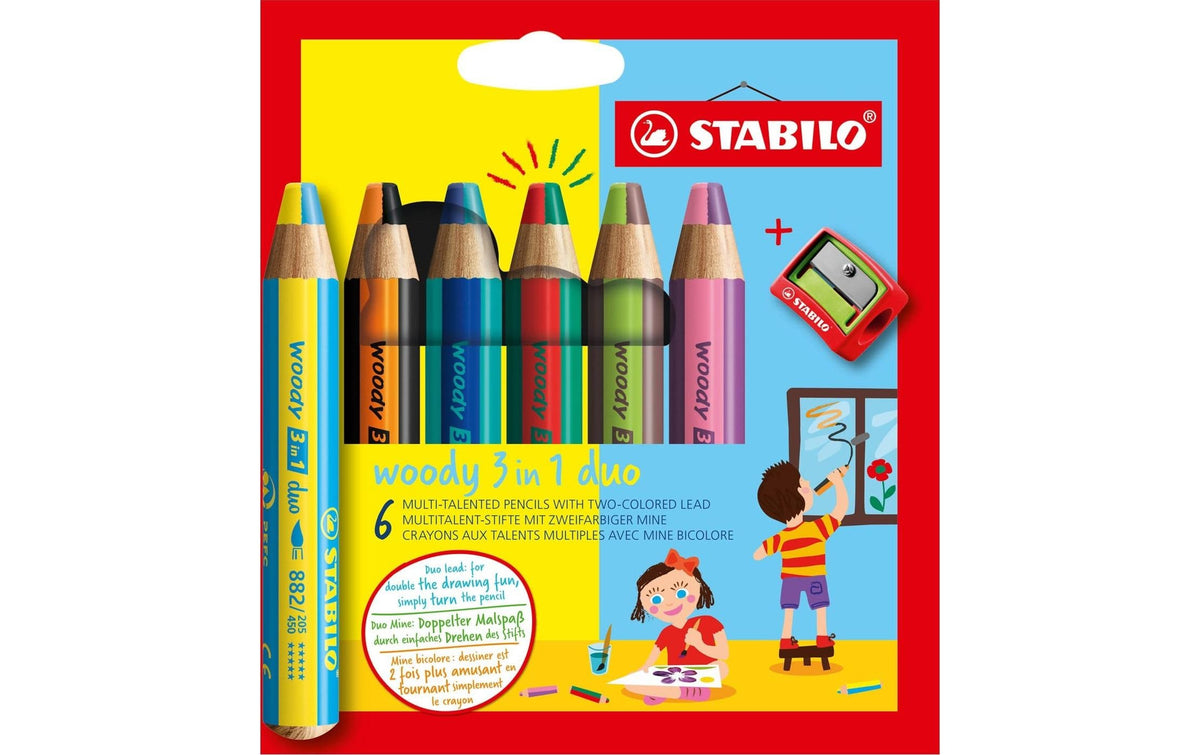 STABILO woody 3in1 duo 6er Spitz