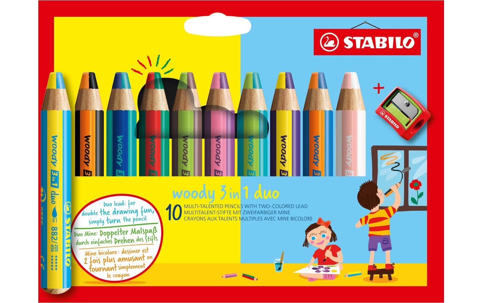 STABILO woody 3in1 duo 10er Spitz