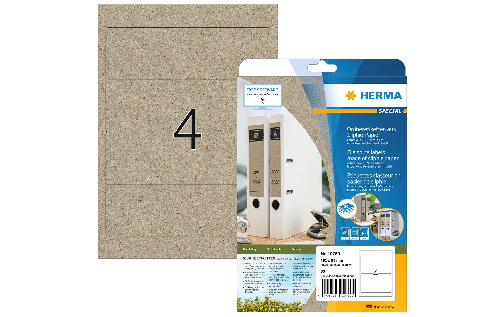 Herma Etiketten aus Silphie Papier, braun