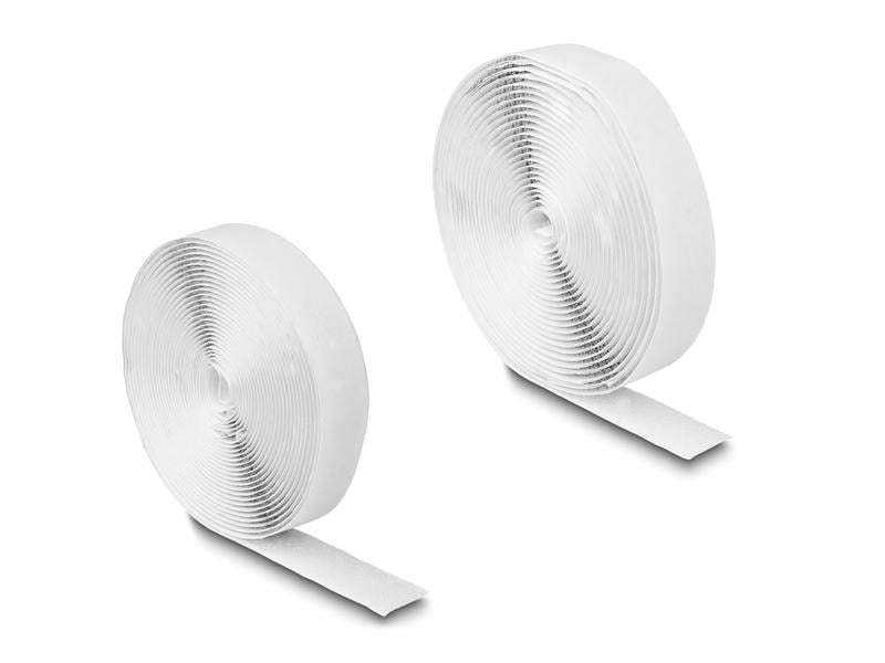 Delock | Klettband 10 m x 20 mm mit Haft- un | mit Haft und Flauschband, weiss