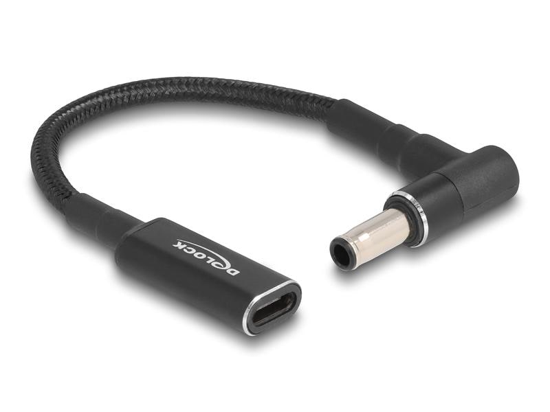 Delock | Ladekabel USB-C zu Samsung 5,5x3mm | Buchse zu Stecker, 90° gewinkelt, 15cm