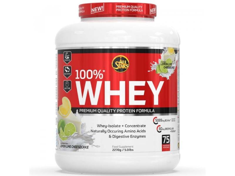 All Stars | Pulver Whey Protein 100% | Lemon-Lime-Cheesecake 2270 g