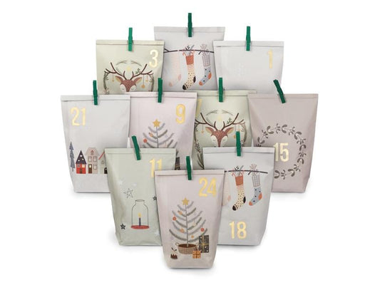 G. Wurm | Adventskalender Tüten bedruckt mit | Klammern, Papier, 24x21x2 cm (BxHxT)