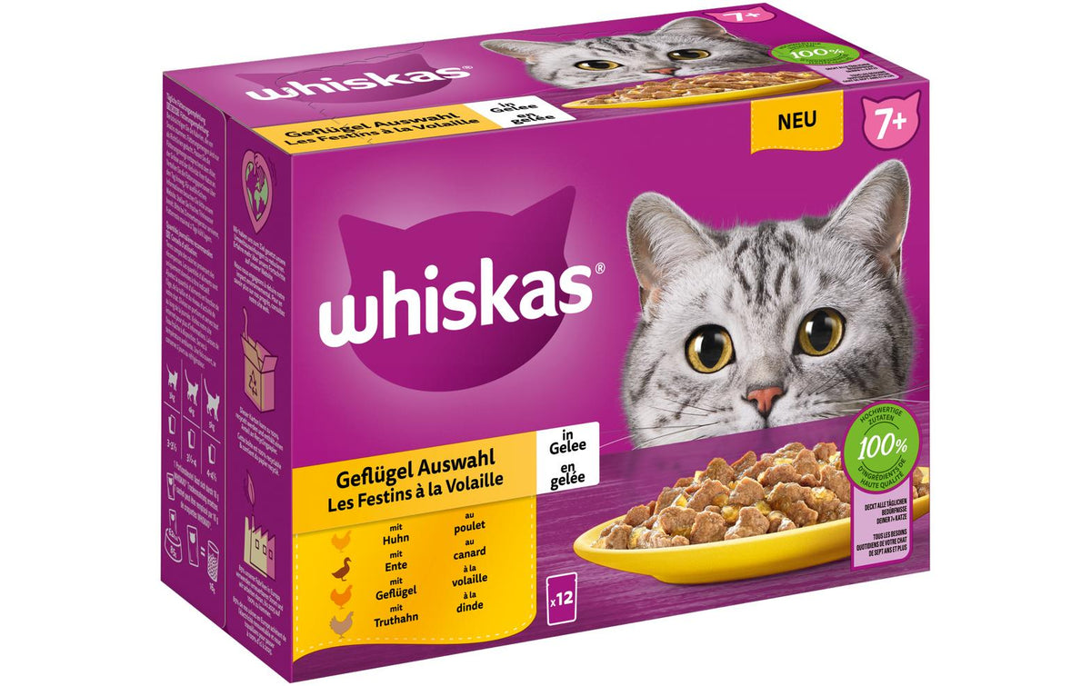 Whiskas, Nassfutter Geflügel Auswahl in Gel