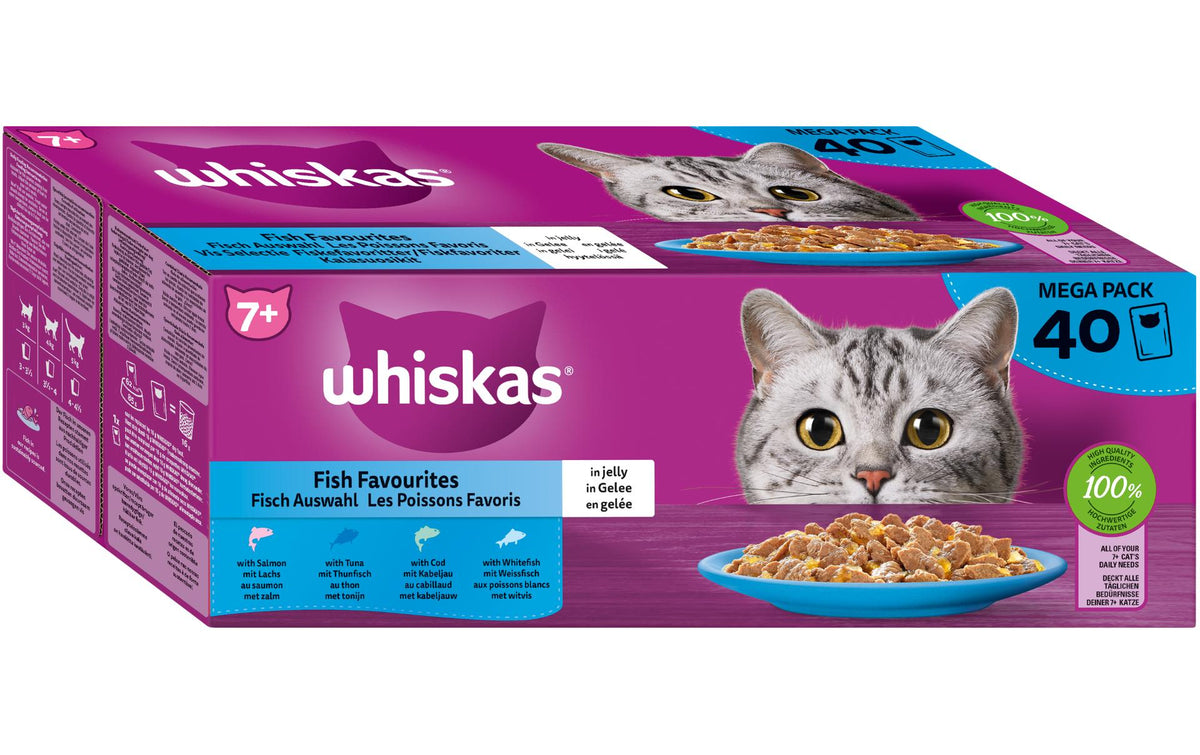 Whiskas, Nassfutter Fisch Auswahl in Gelee