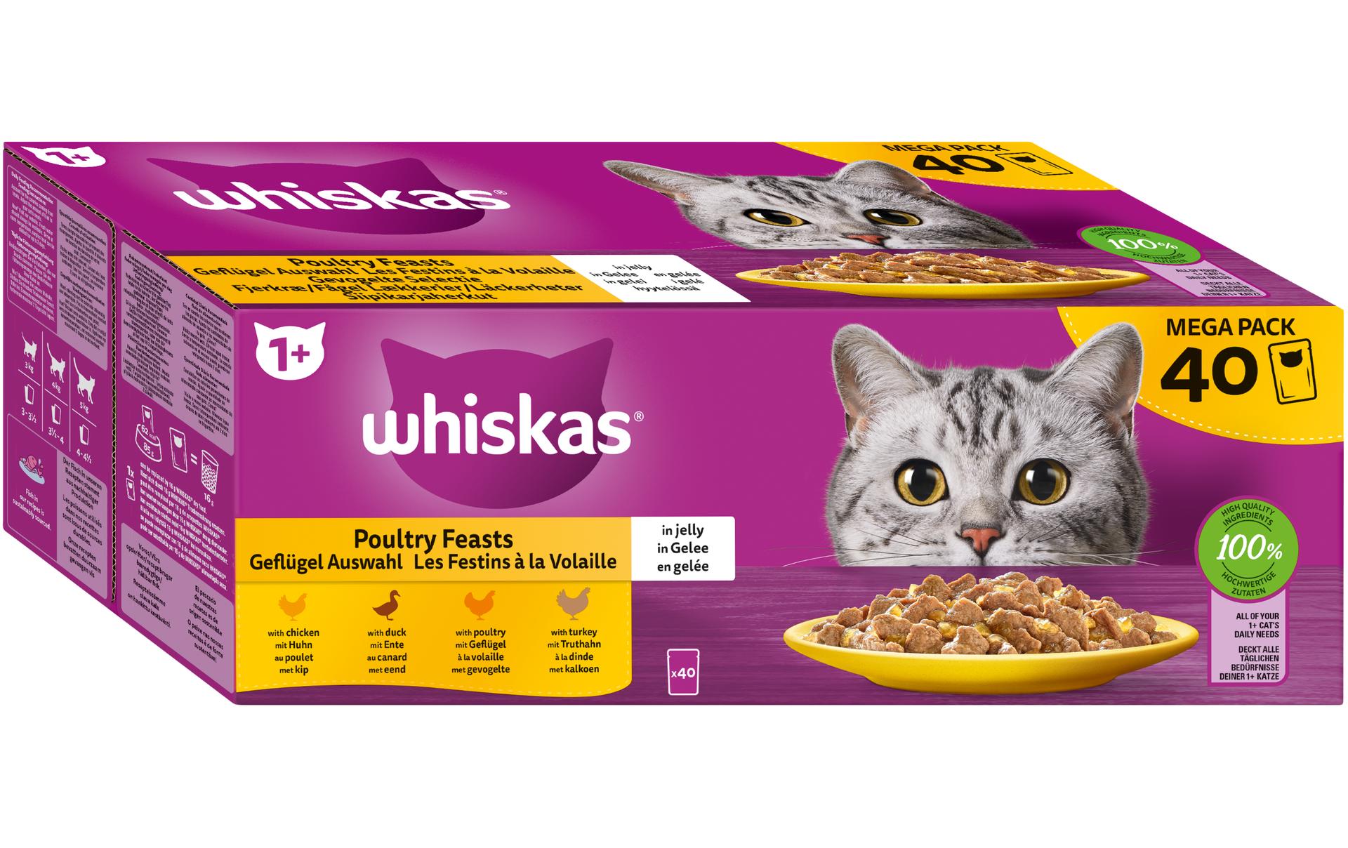 Whiskas Nassfutter 1+ Geflügel Auswahl