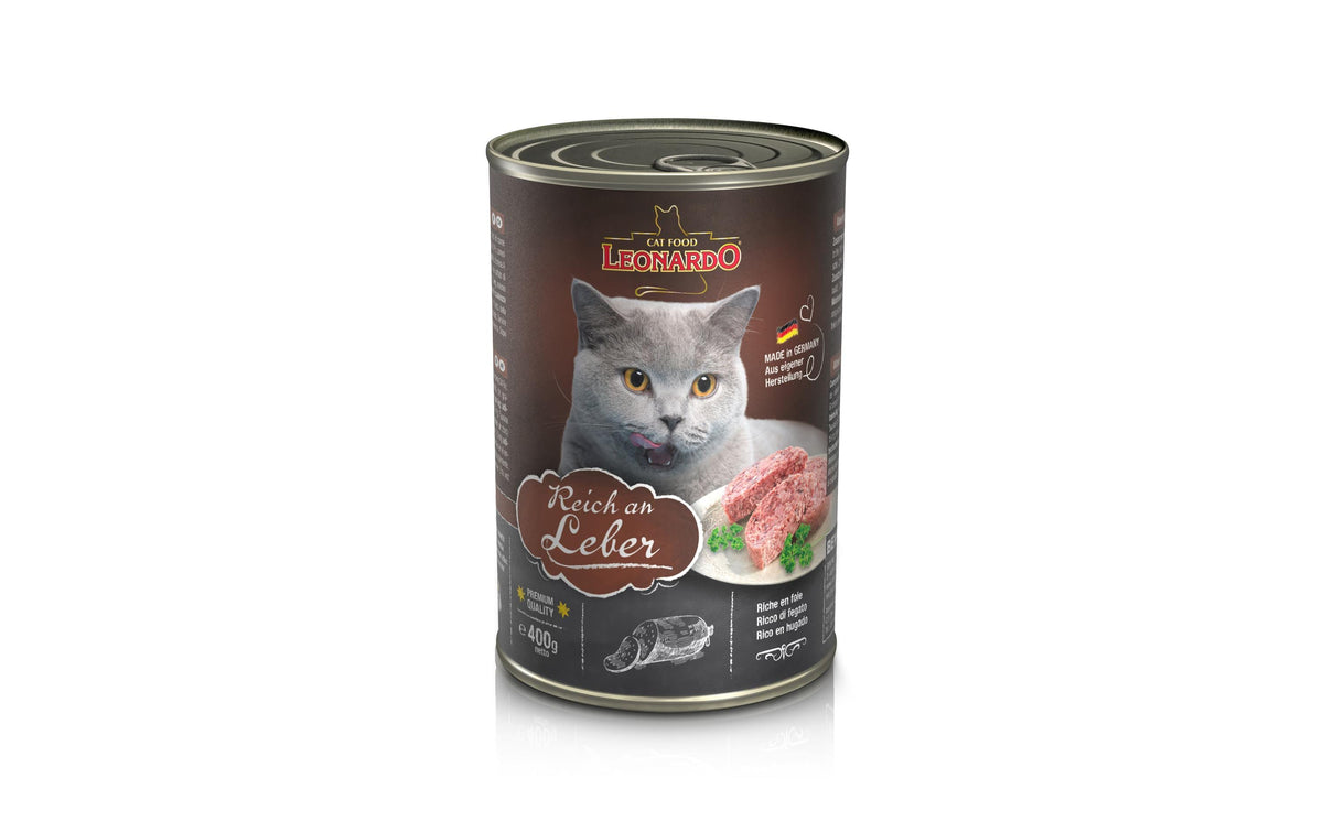 Leonardo Cat Food, Nassfutter Reich an Lebe