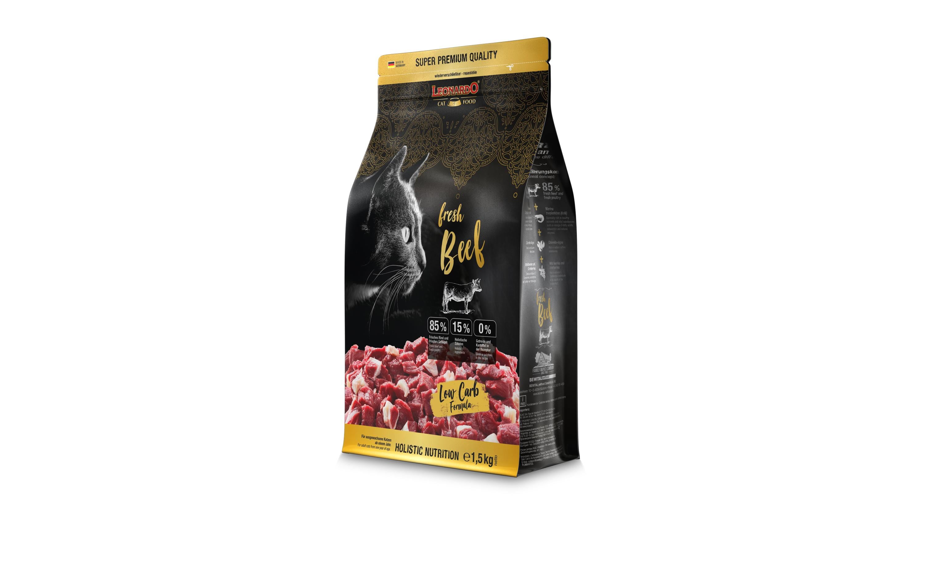 Leonardo Cat Food, Trockenfutter Fresh Rind