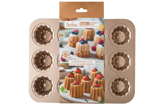 Decora | Backform Canneles mit Antihaftbeschi | 34,7 x 24,5 x 5,5 h cm 12 Mulden