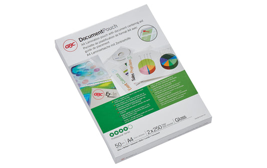 GBC | Document Laminiertasche für Dokumente | glänzend, Format A4, 2 x 250 Mikron