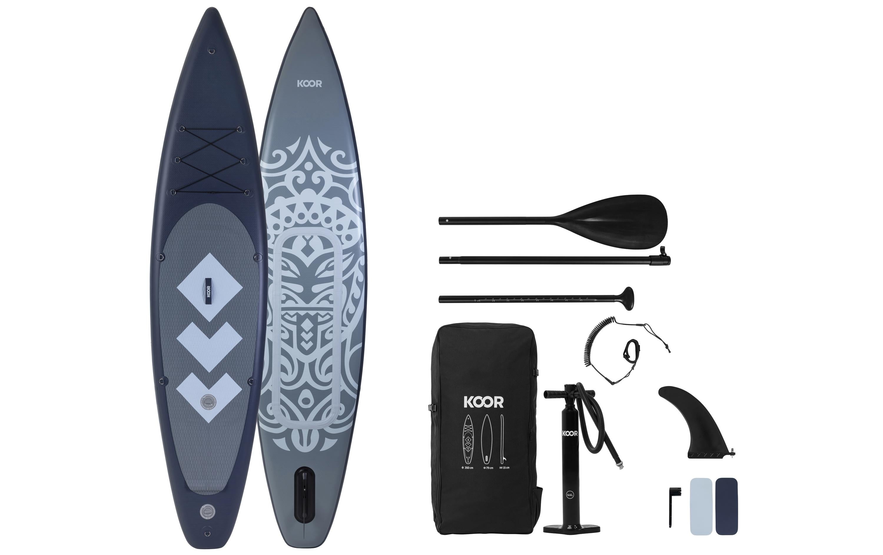 KOOR, SUP Board Moolaka 11'6 mit Doppelkamm