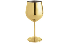 Paderno | Weinglas 500ml Gold | 1 Stk., HxD: 20.8x9.4cm, Edelstahl