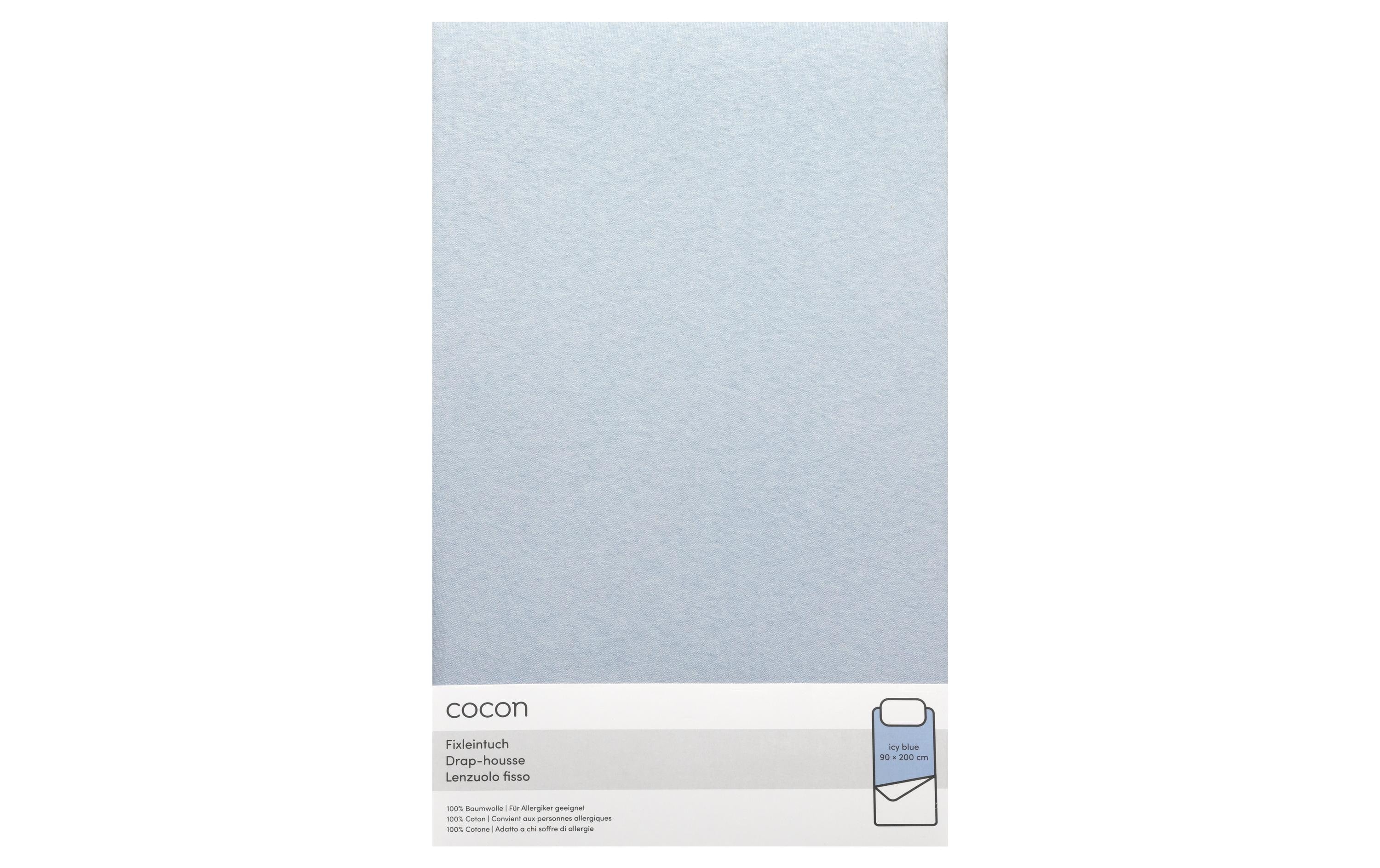 COCON, Fixleintuch 90-100 x 200 cm, Eisblau