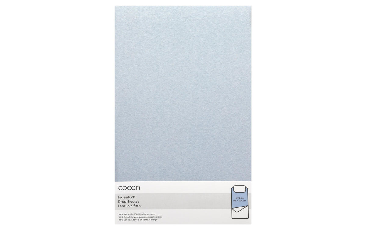 COCON, Fixleintuch 90-100 x 200 cm, Eisblau
