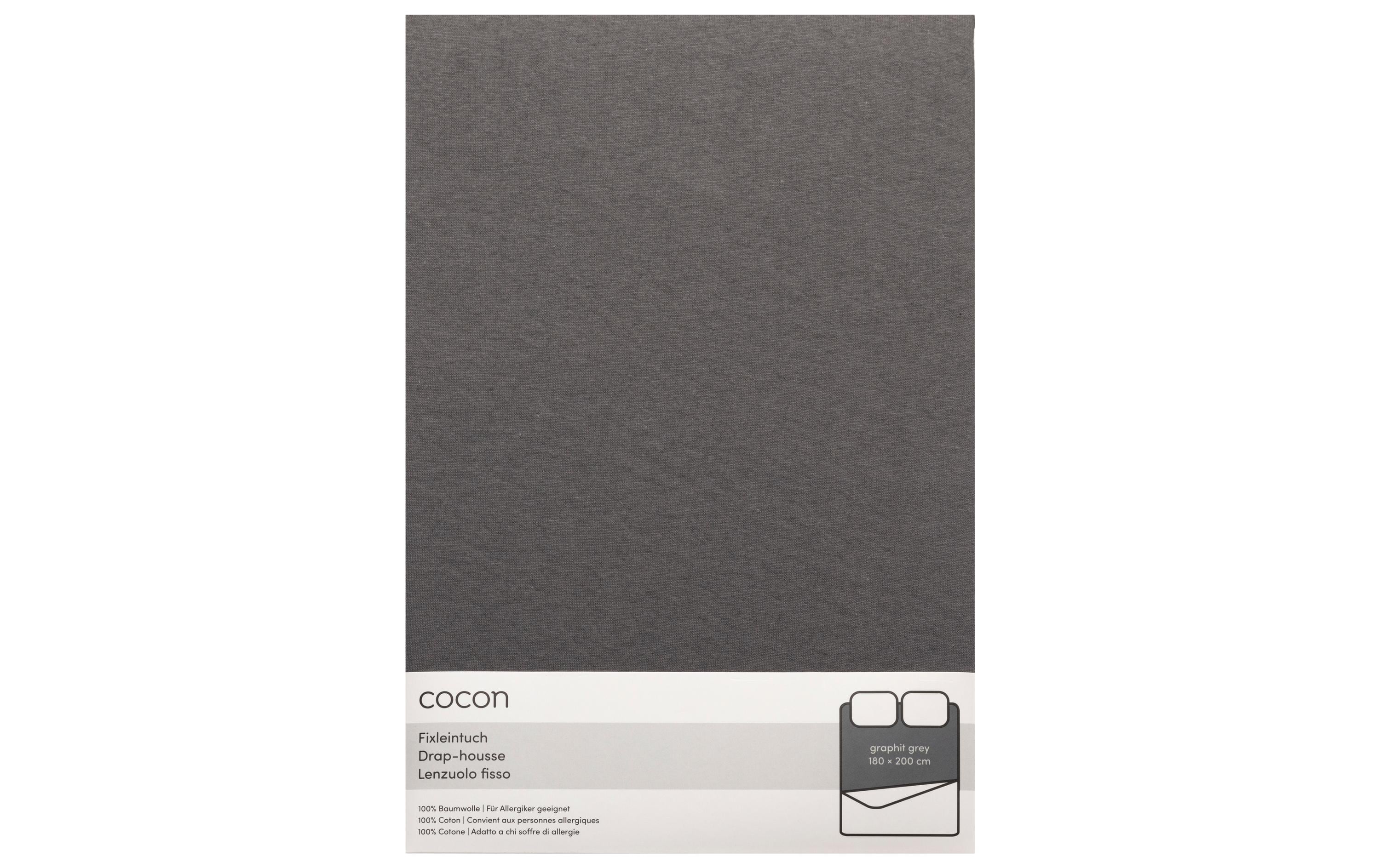 COCON, Fixleintuch 180-200 x 200 cm, Graphi